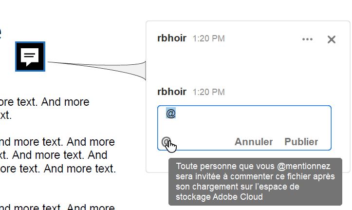 Invite pour les fichiers non partagés ou en local