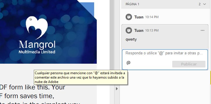 Indicación sobre archivos no compartidos o locales