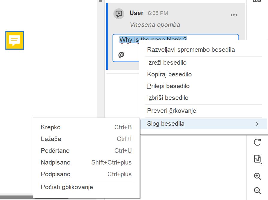 S pojavnimi možnostmi za besedilo in oblikovanje 