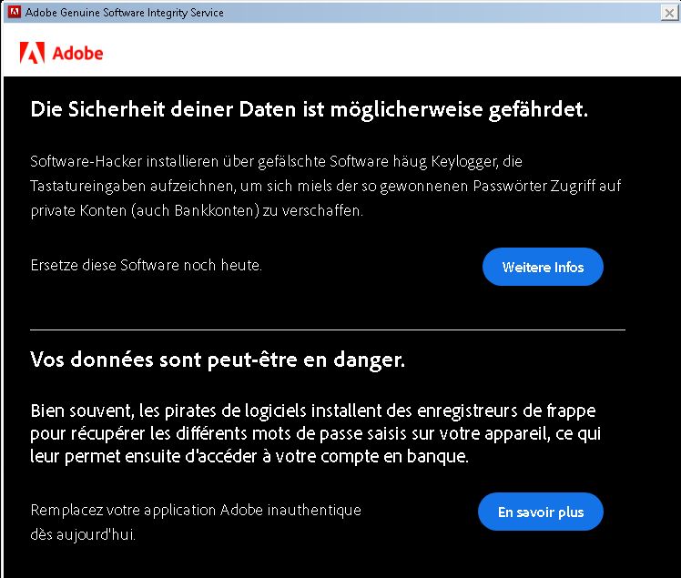 Benachrichtigung wird gesendet, wenn eine nicht echte Anwendung installiert ist, aber nicht verwendet wird