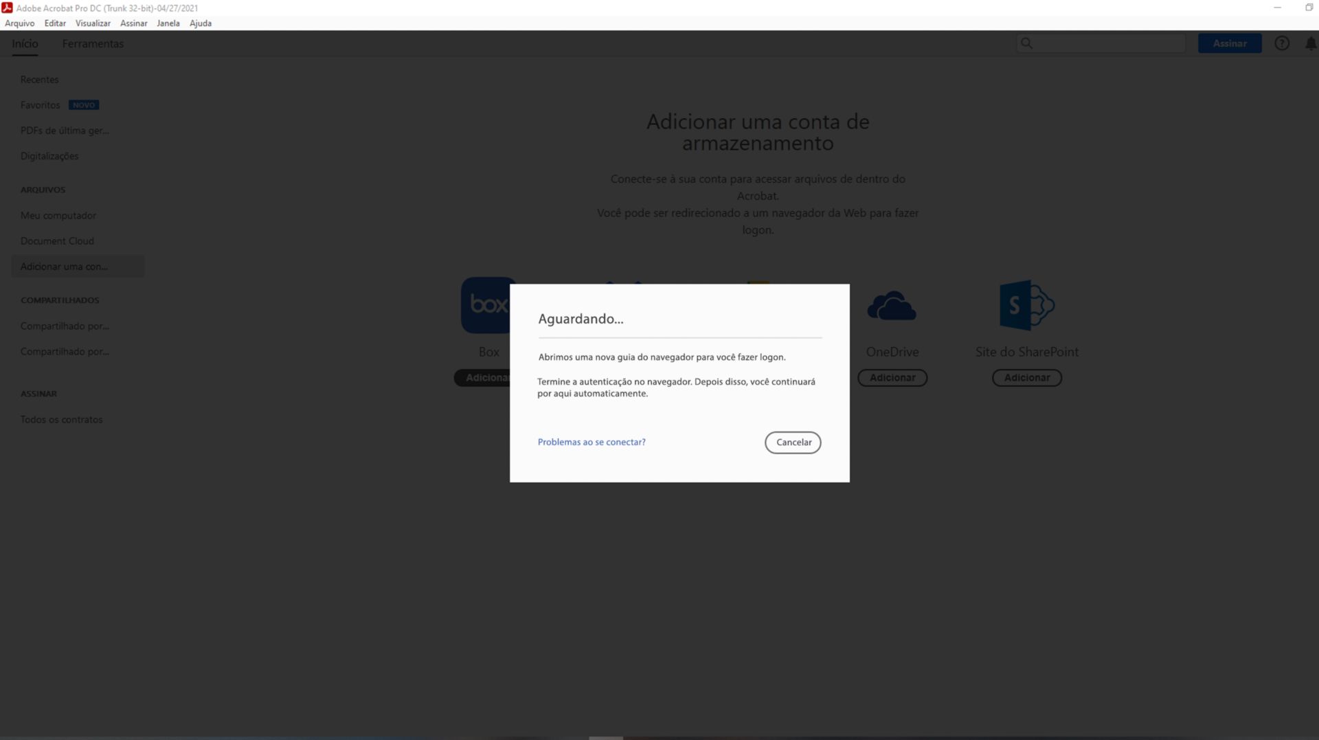 Prompt para orientar no processo de logon