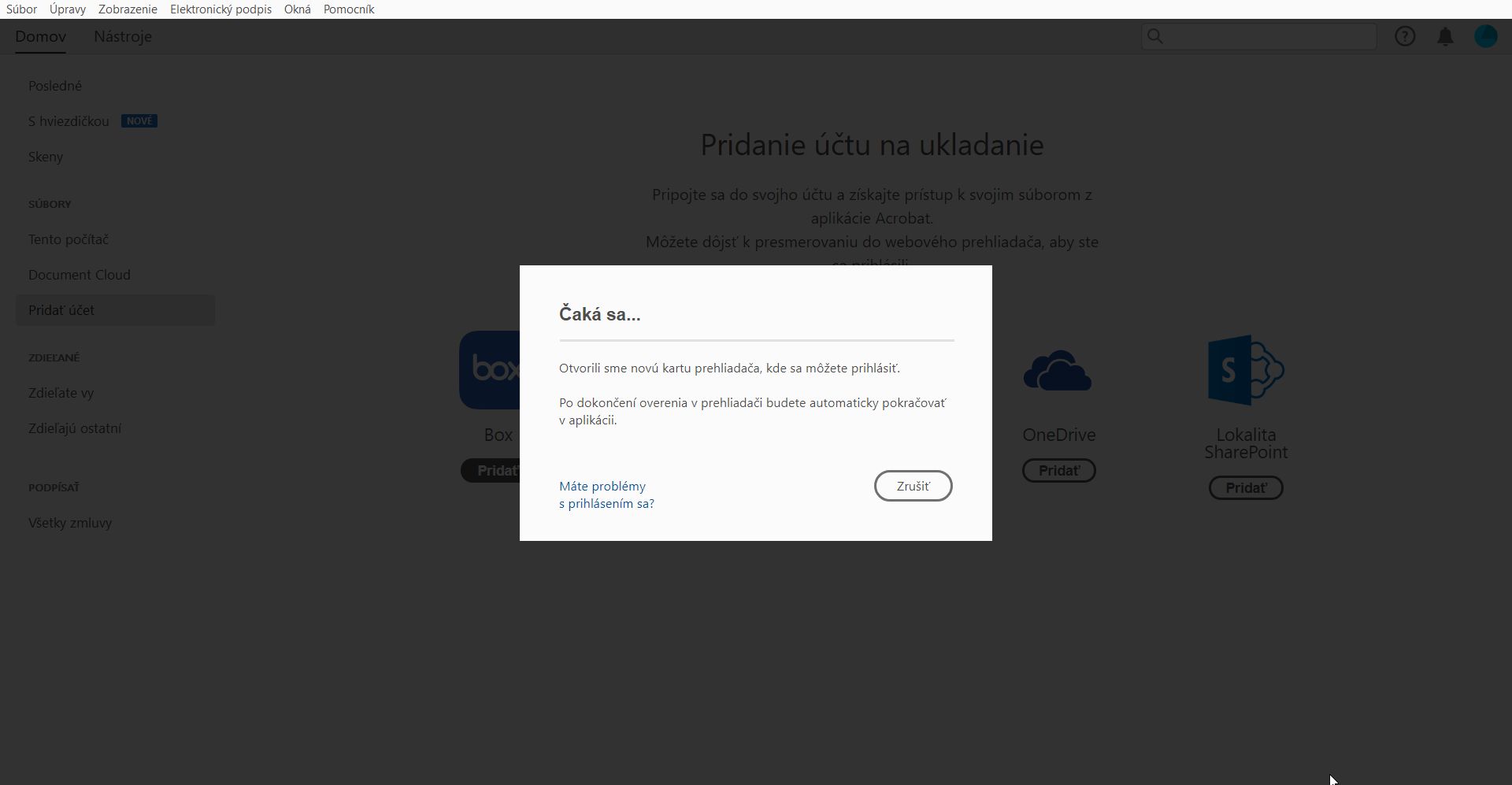 Výzva, ktorá vás prevedie procesom prihlásenia