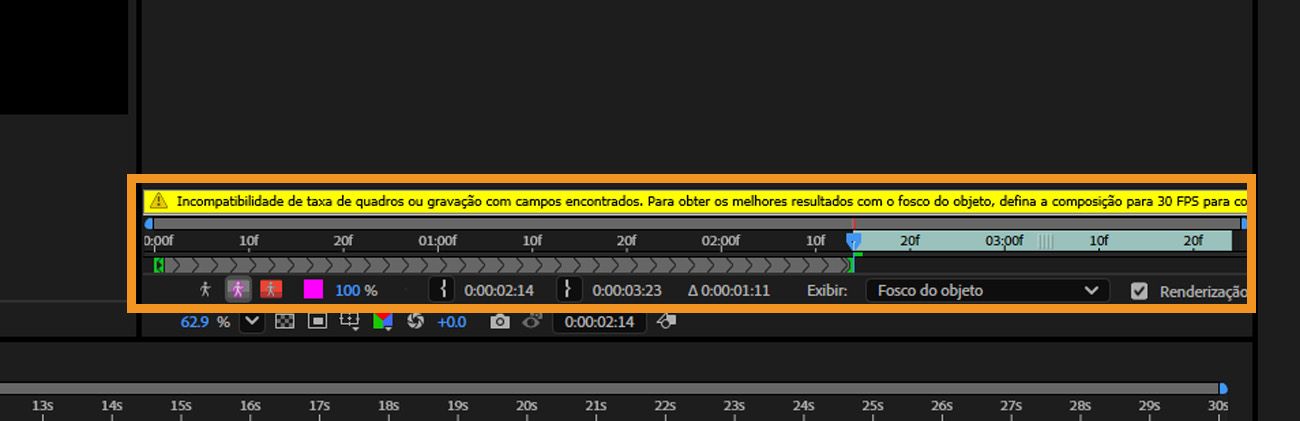 Os segmentos verdes ao longo da linha do tempo representam quadros nos quais o fosco foi propagado com sucesso.