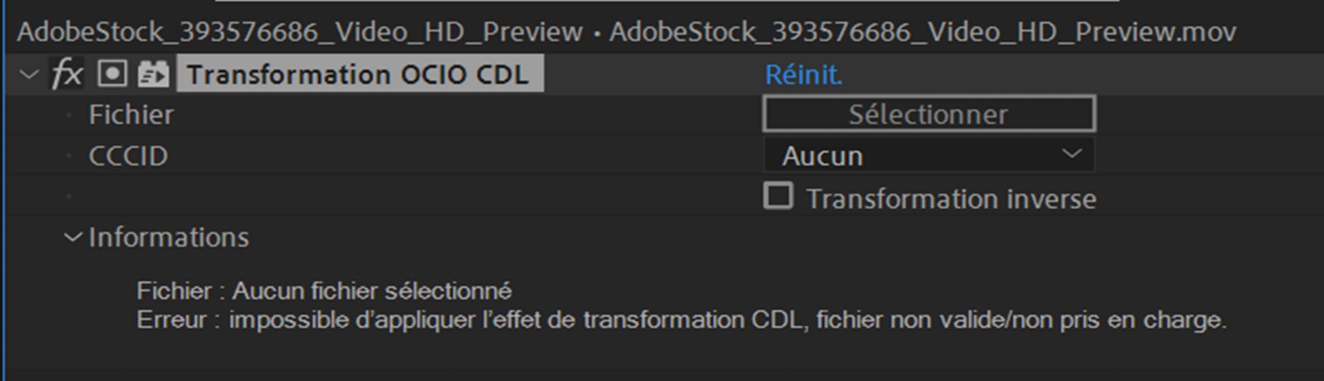 Effet Transformation OCIO OCL
