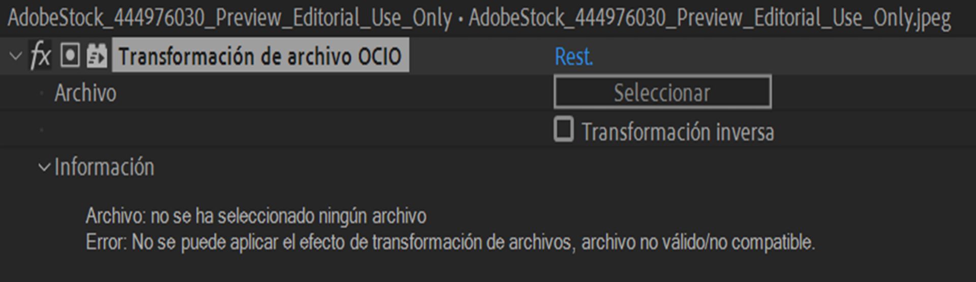 Transformación de archivo OCIO
