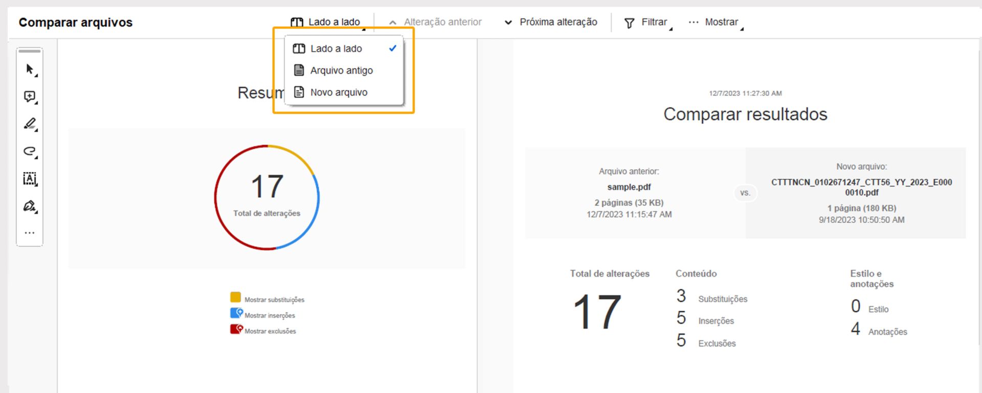 Exibição de página única