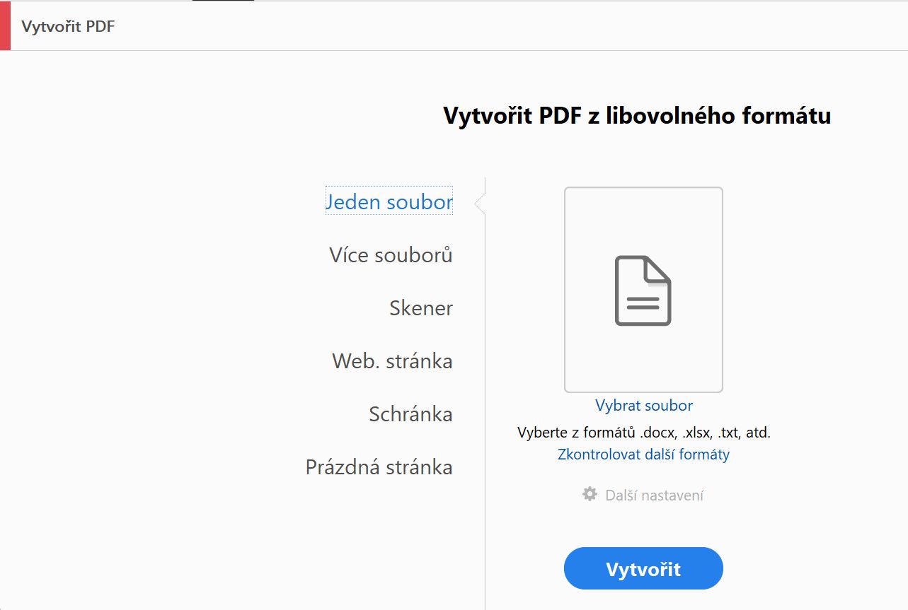 Vytvoření starého zobrazení souboru PDF