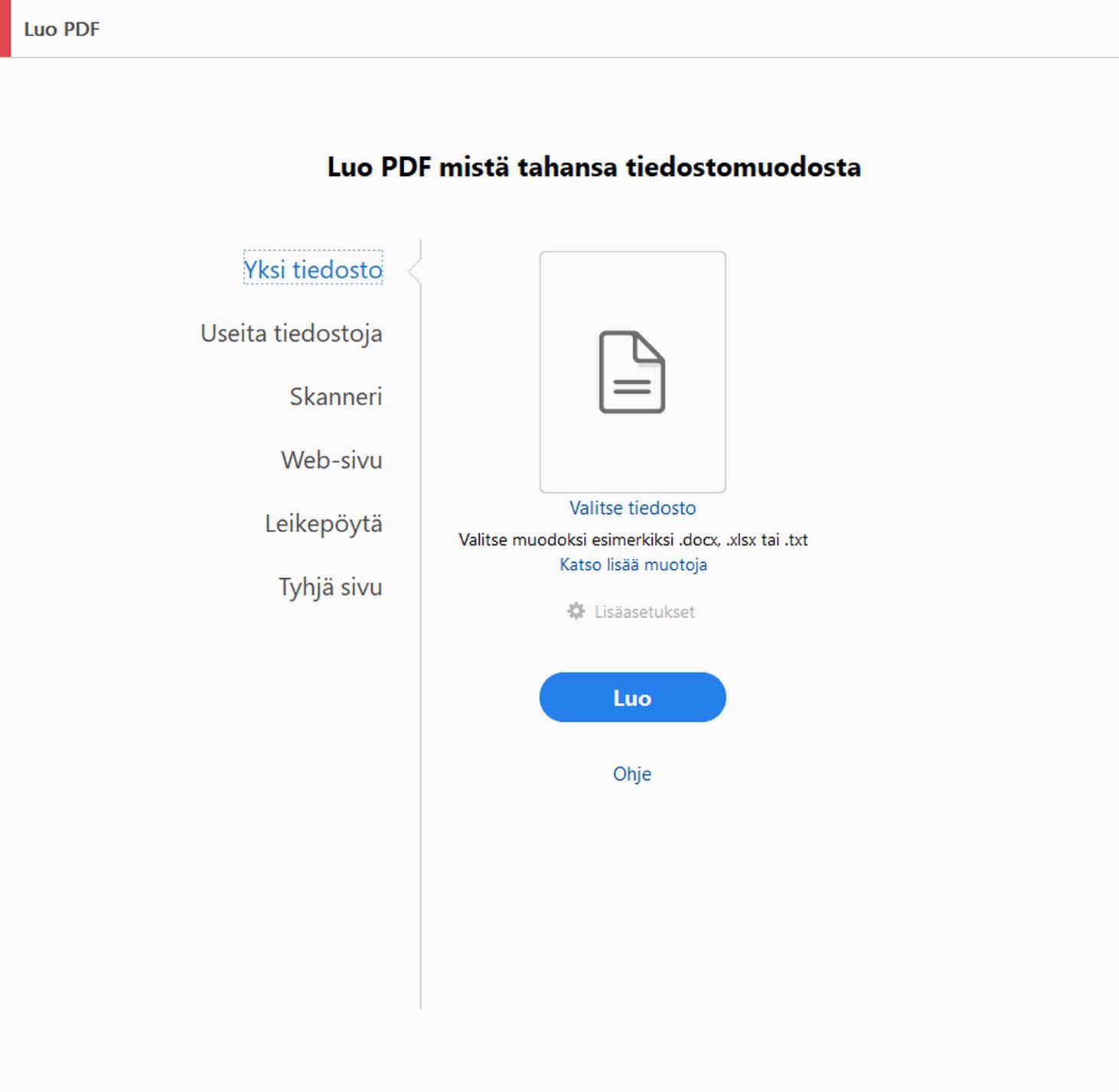 Luo vanha PDF-tiedoston näkymä