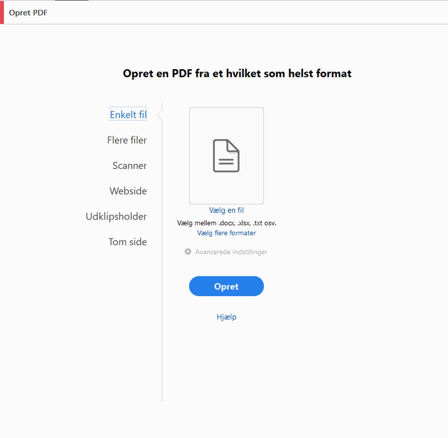 Opret en gammel PDF-visning