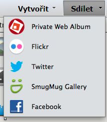 Sdílení z aplikace Photoshop Elements Editor