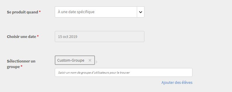 À une date spécifique