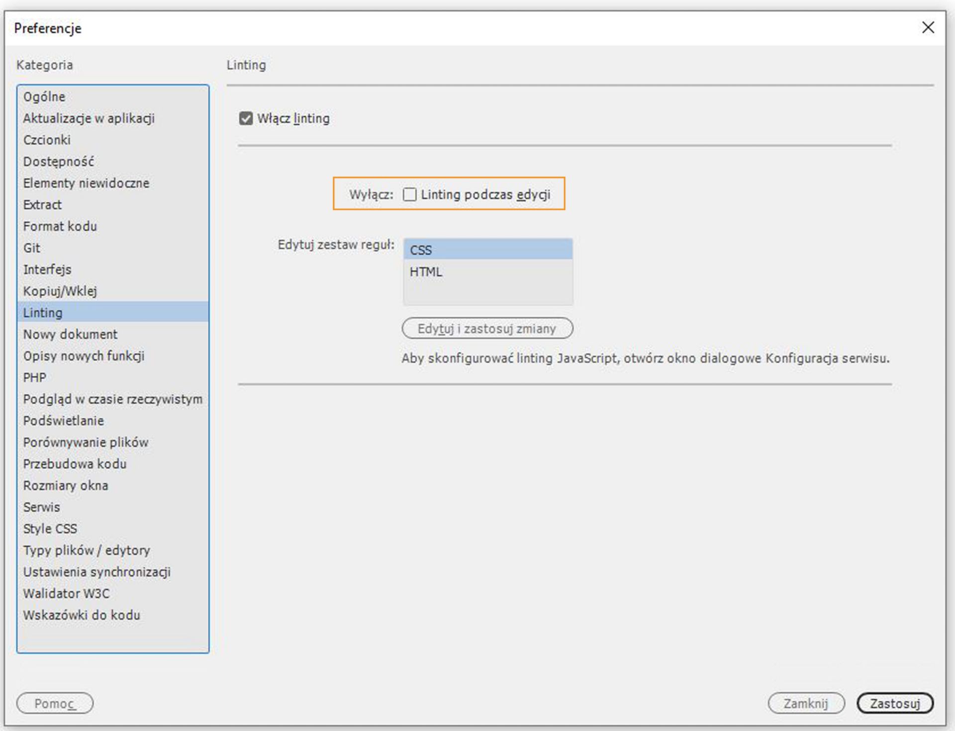 Linting bij bewerken