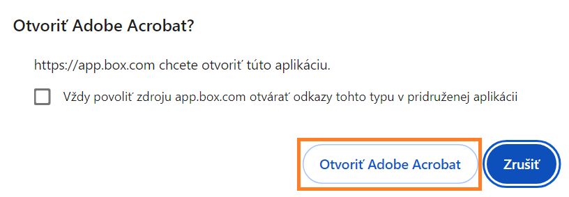 Otvoriť aplikáciu Acrobat alebo Acrobat Reader 