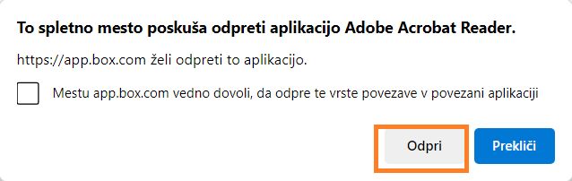 Odprite v programu Acrobat ali Acrobat Reader