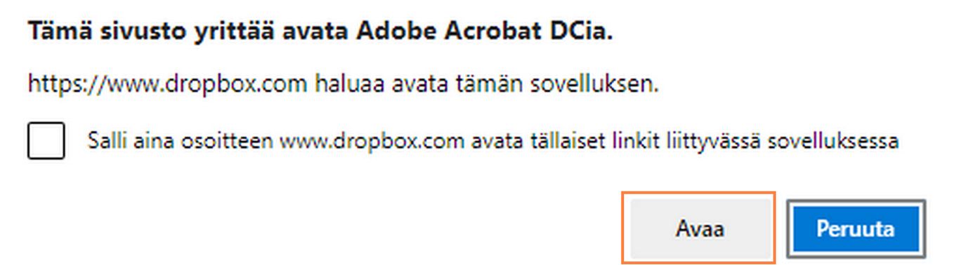 Avaa Acrobatissa tai Acrobat Readerissa