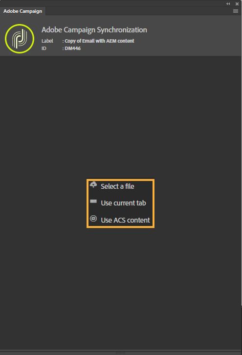Abrir um modelo do Adobe Campaign no Dreamweaver