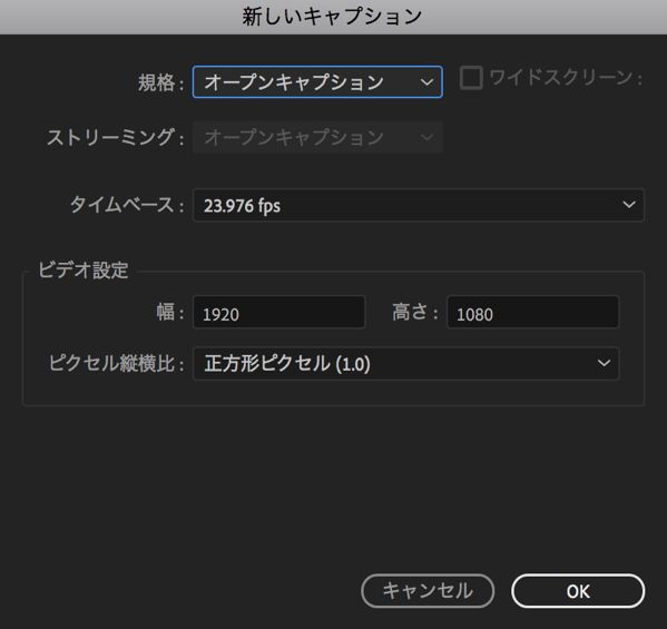オープンキャプション