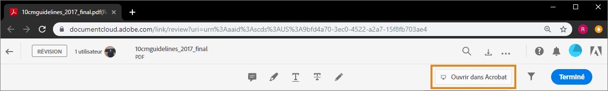 Réviser dans l’application de bureau