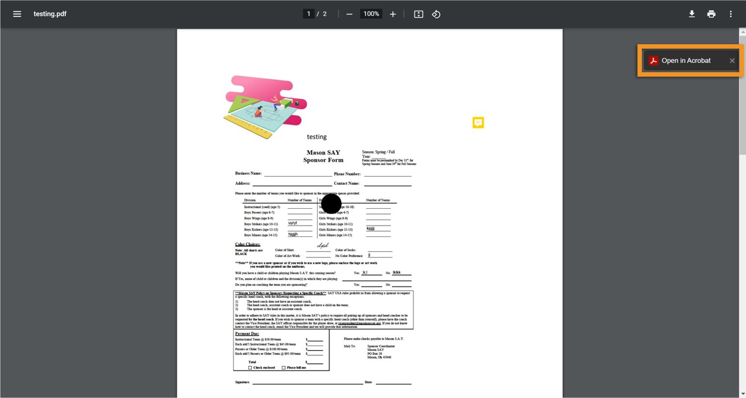 Abrir PDF no Acrobat