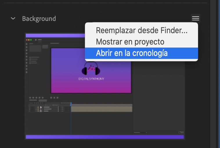 Apertura de medios reemplazados en la cronología para realizar más cambios