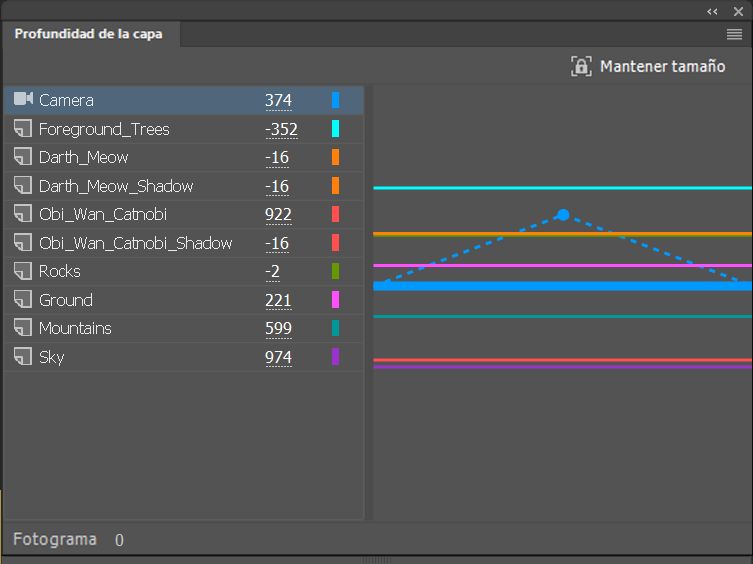 Apertura del panel Profundidad de la capa