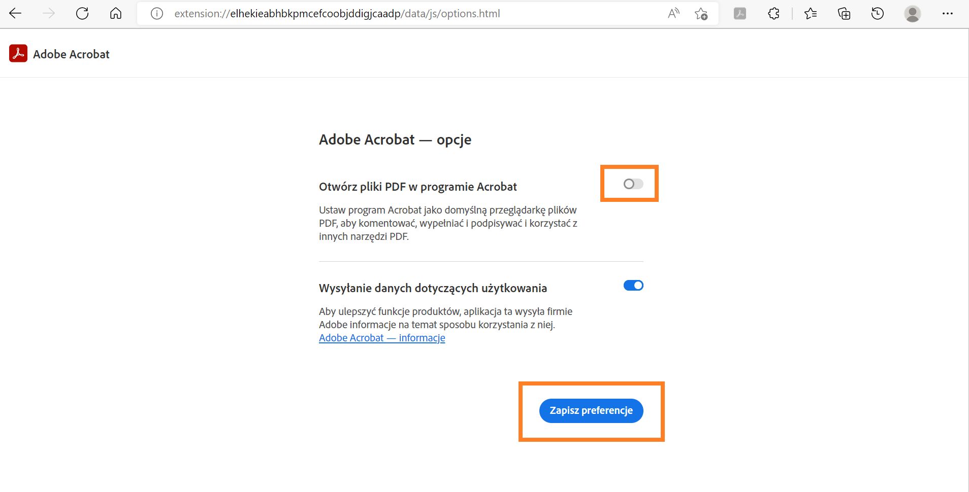 Otwieranie plików PDF w środowisku Acrobat