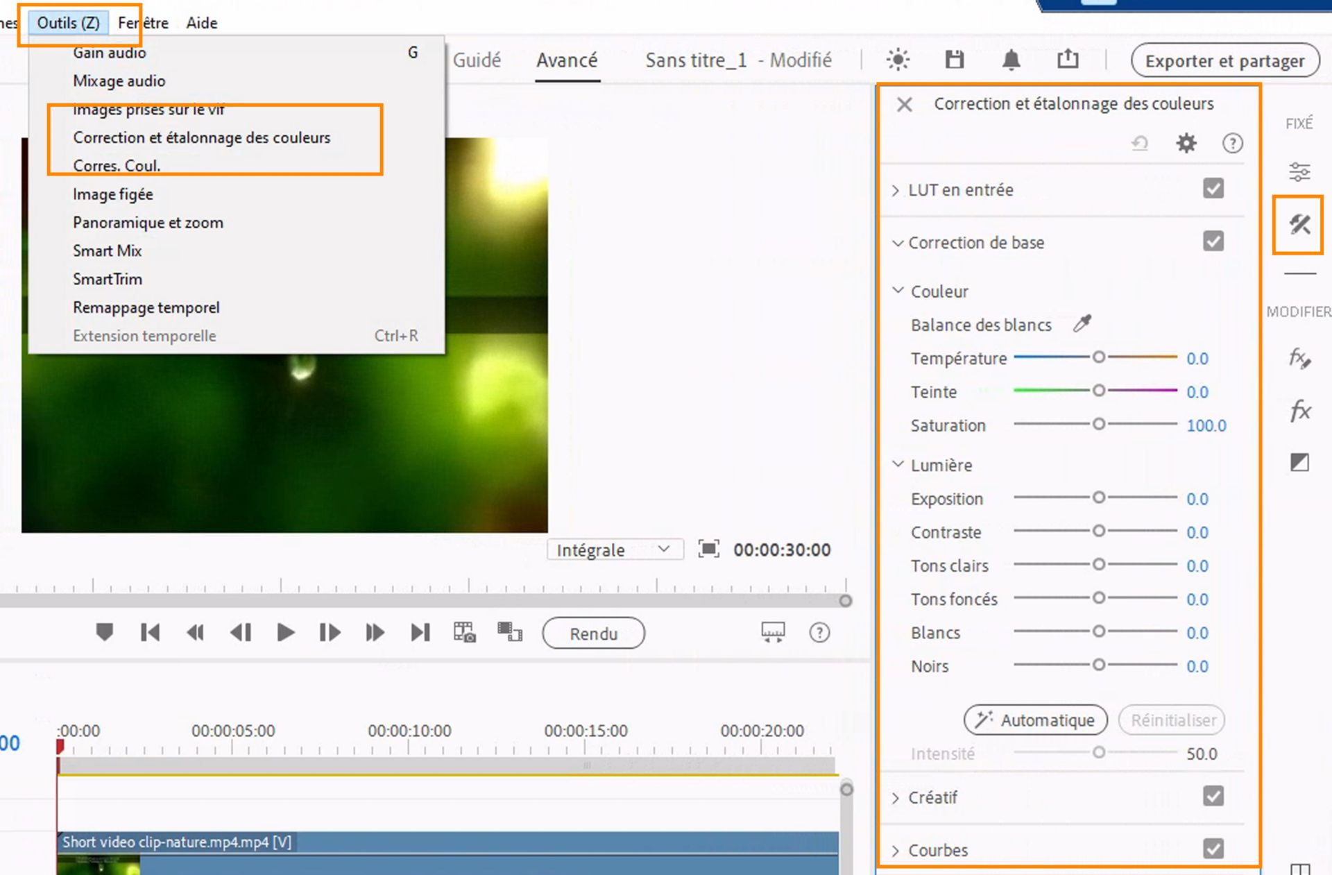Configurer un espace de travail Couleur