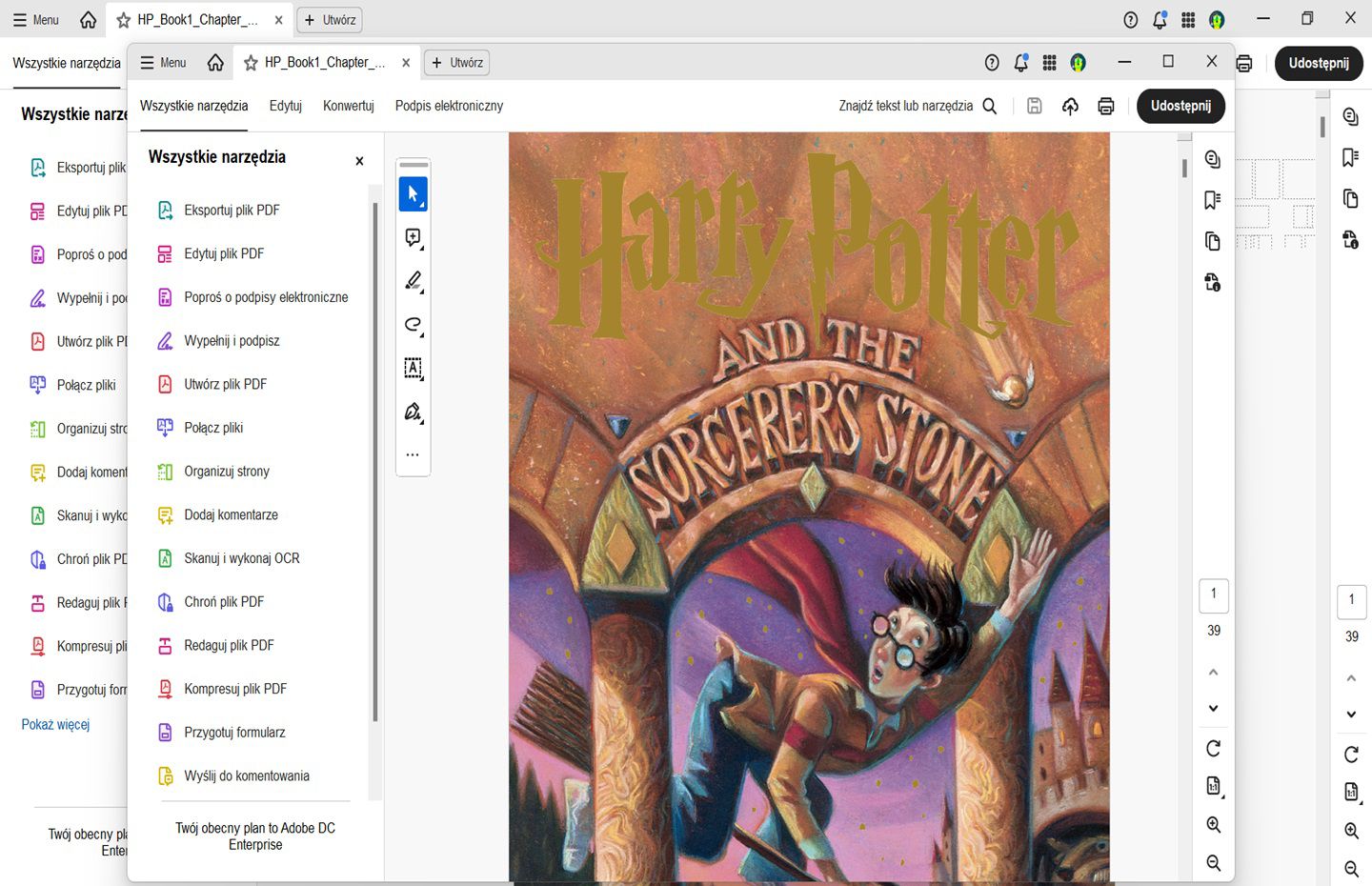 Dokument otwiera się w nowym oknie w programie Acrobat