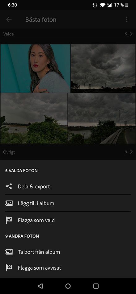 Menyalternativ för Bästa foton