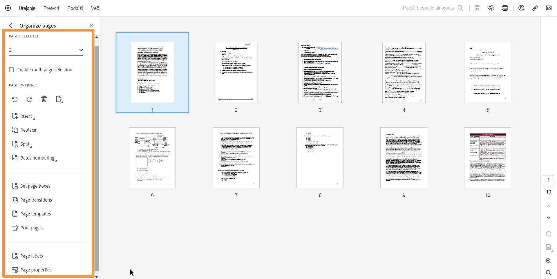 Razvrščanje strani