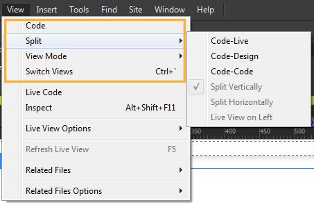Přepínání mezi zobrazeními pomocí možností v nabídce Zobrazit