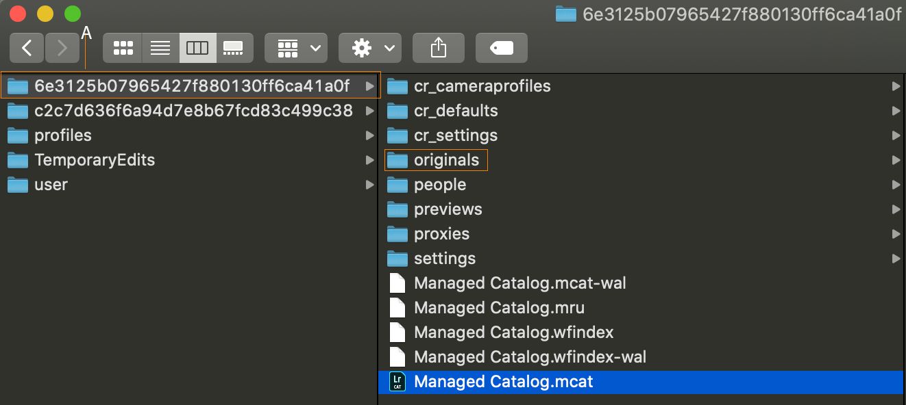 Plassering av originaler-mappe på macOS