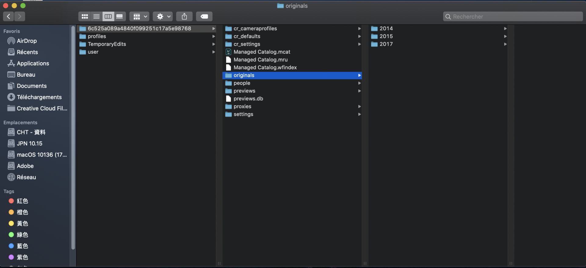 emplacement du fichier d’originaux sous macOS