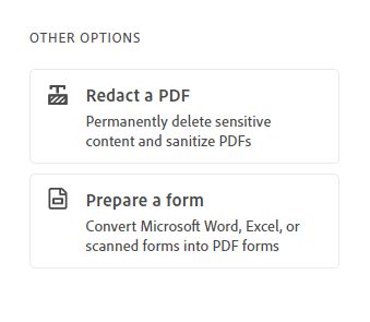 Egyéb beállítások – PDF kivonása, Űrlap készítése