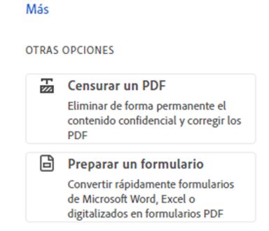 Otras opciones: censurar un PDF, preparar un formulario