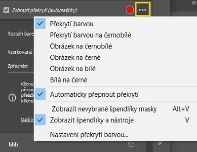 Vyberte si z řady přednastavených možností překrytí masky