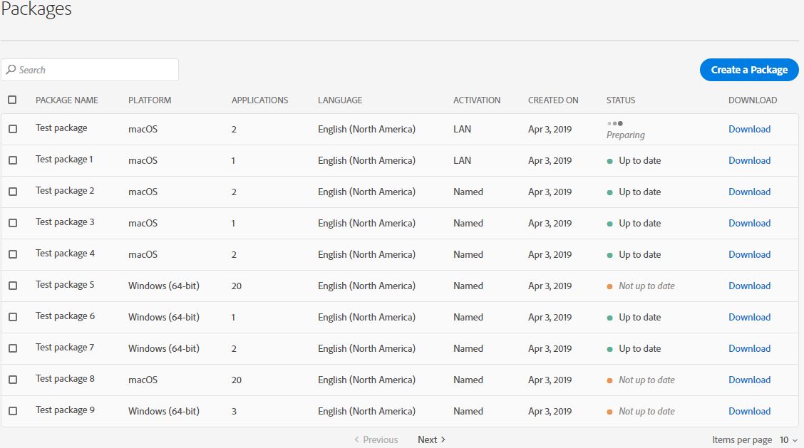 パッケージをビルド