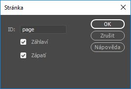 Dialogové okno Stránka