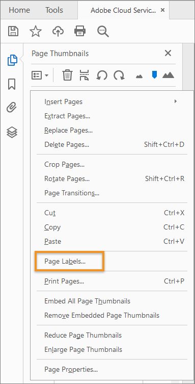 اختيار تسميات الصفحة