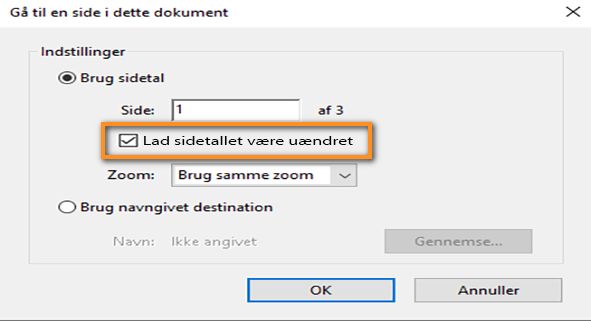 Mulighed for at bevare destinationssidetallet, når du justerer zoomniveauet for bogmærker