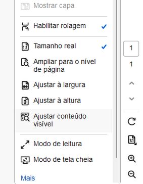 Menu Exibição de página no Acrobat para desktop