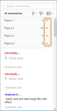 Organización basada en página de comentarios