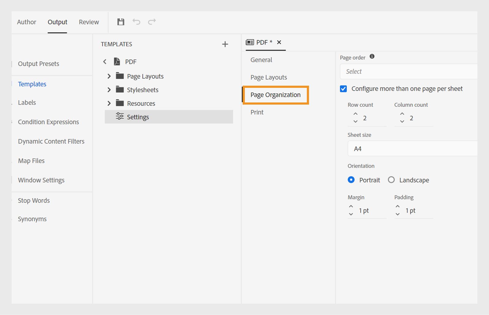 page organization and page order