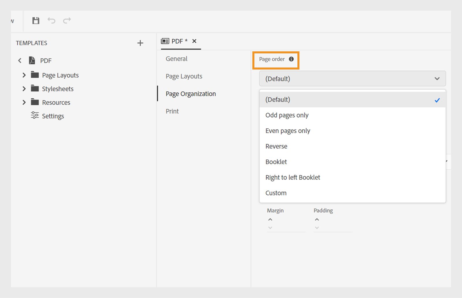 page organization and page order