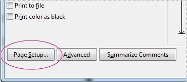 Kattintson az Oldalbeállítás (Page Setup) gombra a bal alsó sarokban