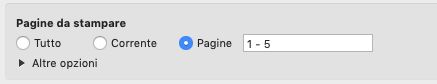 Opzioni di Stampa pagina in Acrobat