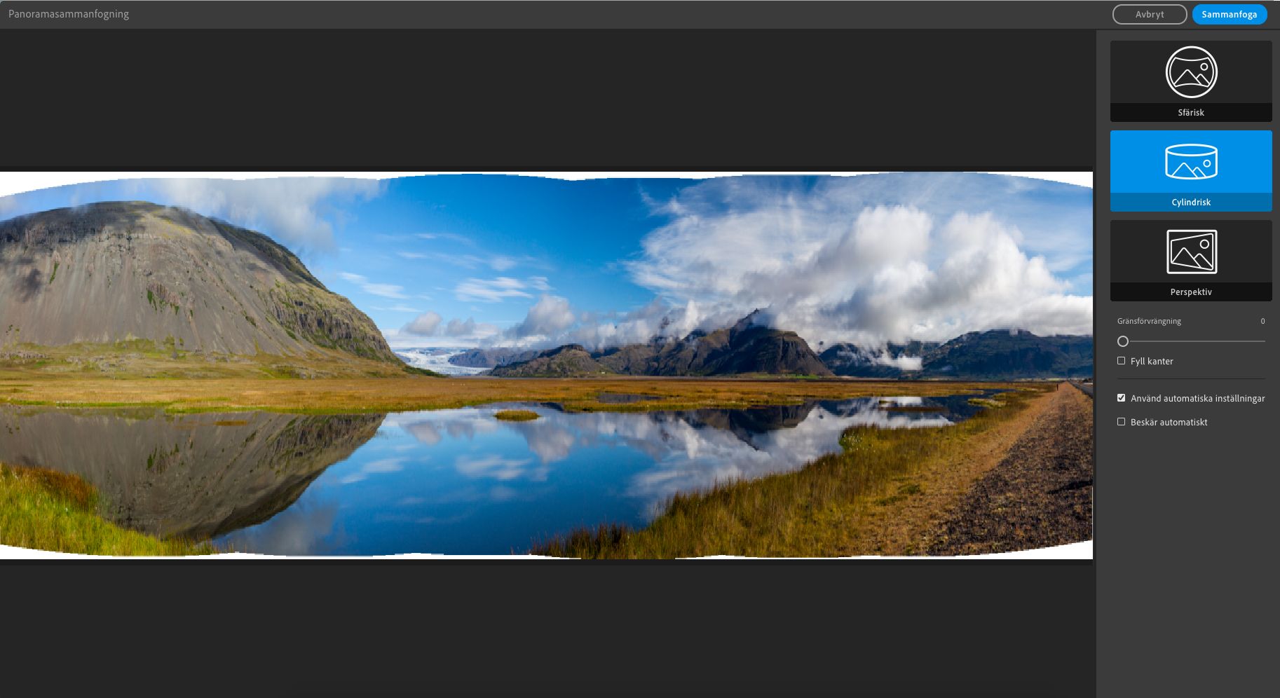 Cylindrisk layoutprojektion