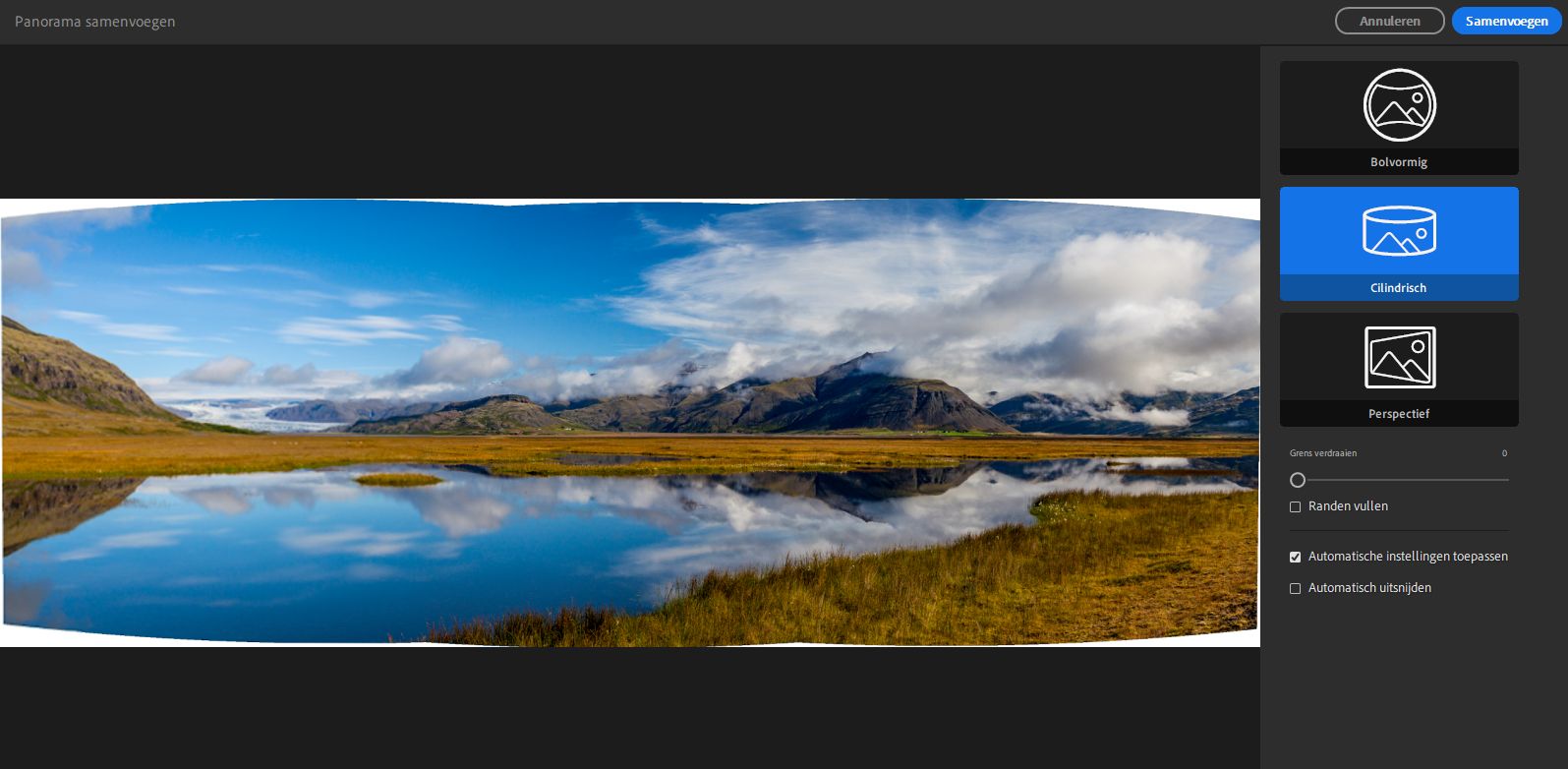 Cilindrische lay-outprojectie