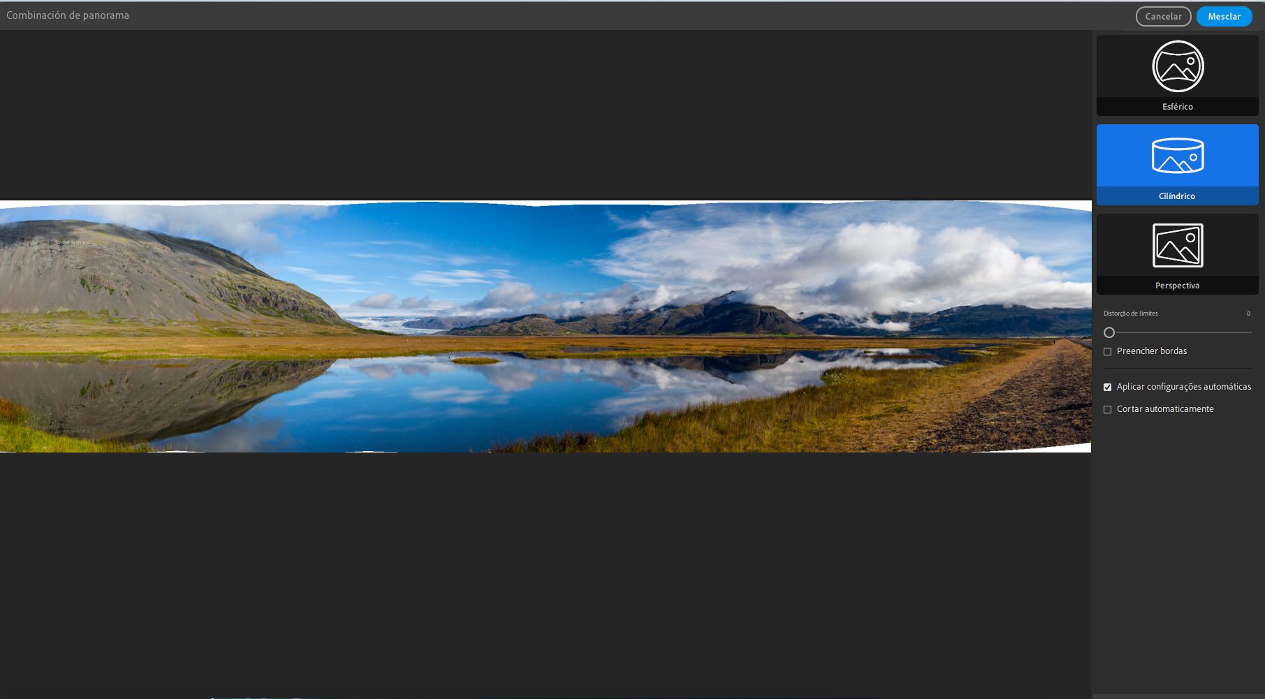 Projeção de layout cilíndrico