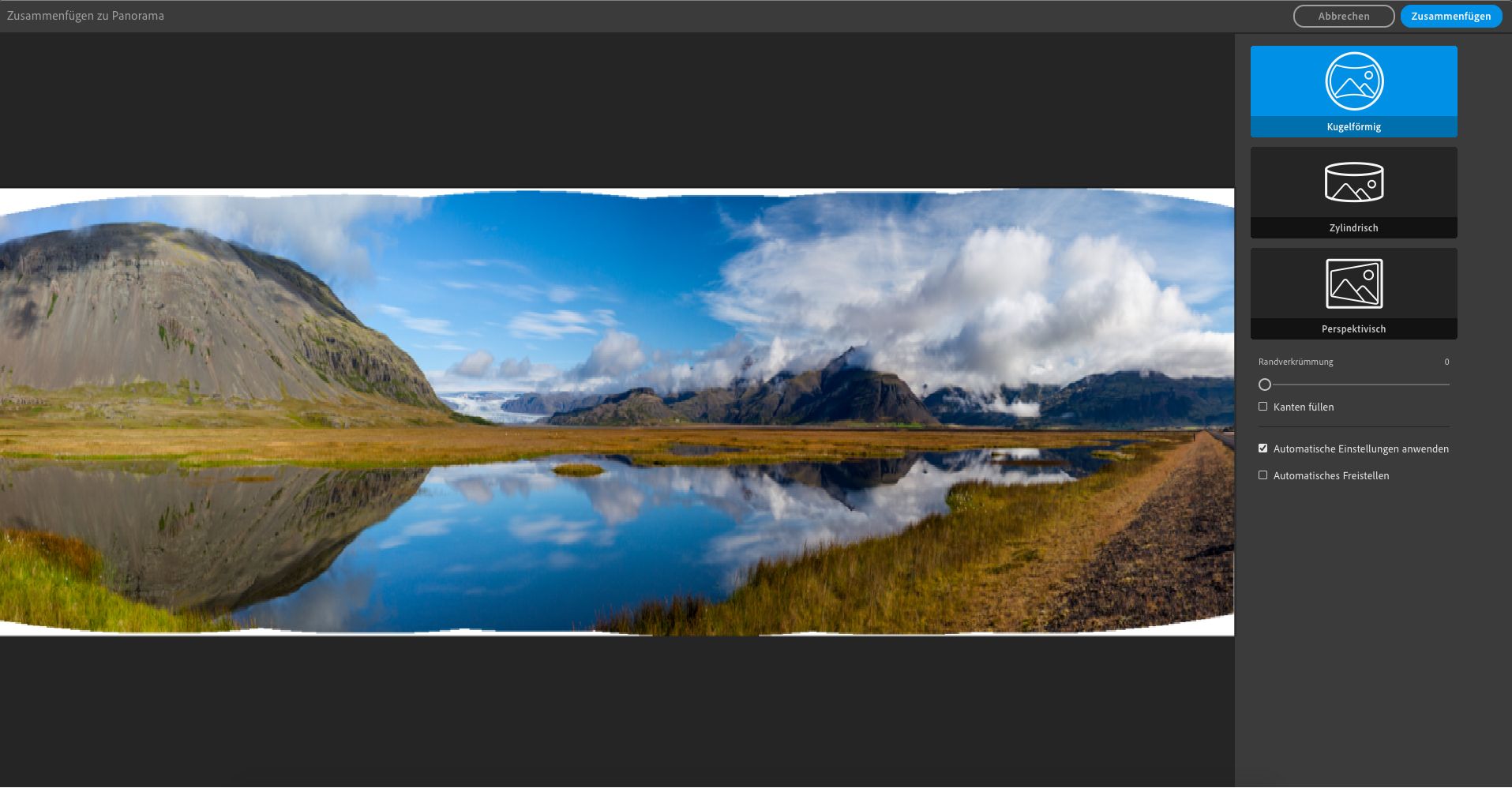Kugelförmige Layout-Projektion